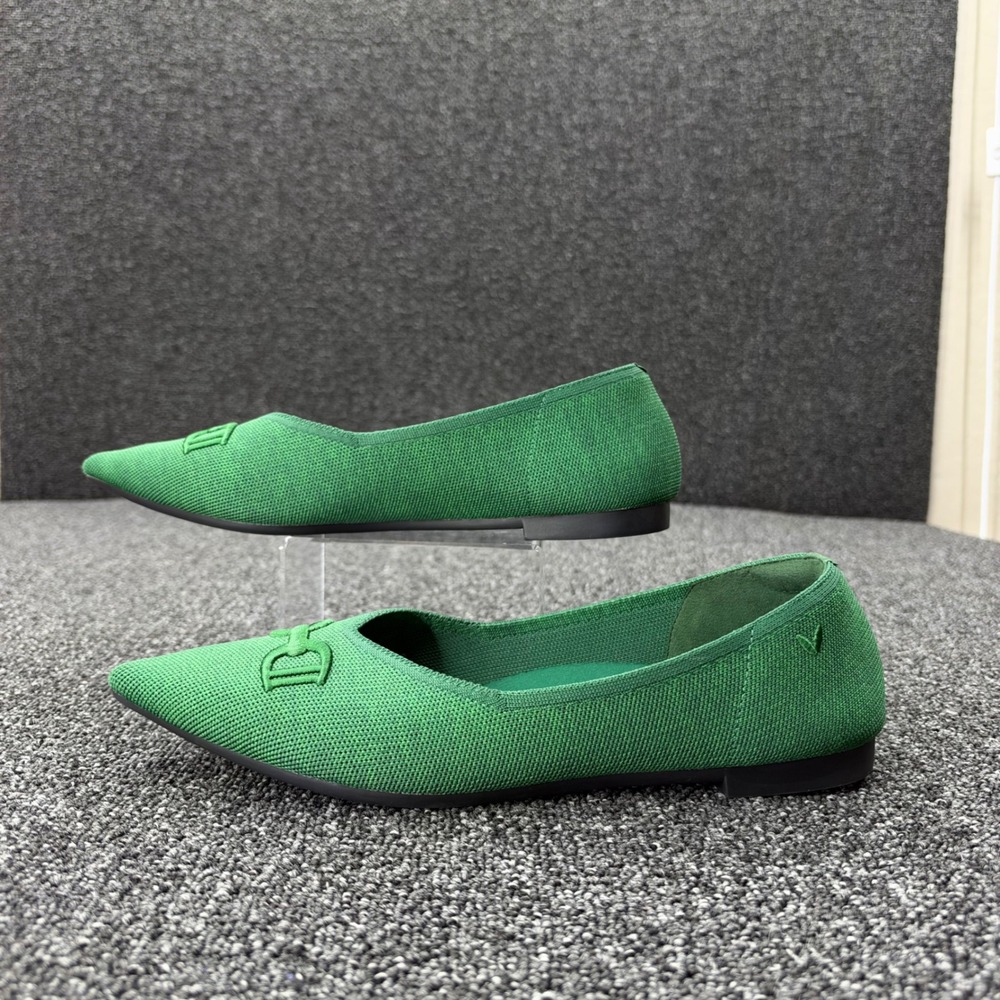 Vivaia Margot Pointed Toe Knit Flats Womens 43 Green sz 11 preppy business work